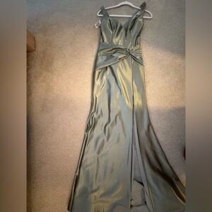 Lina Signature Light Green satin dress